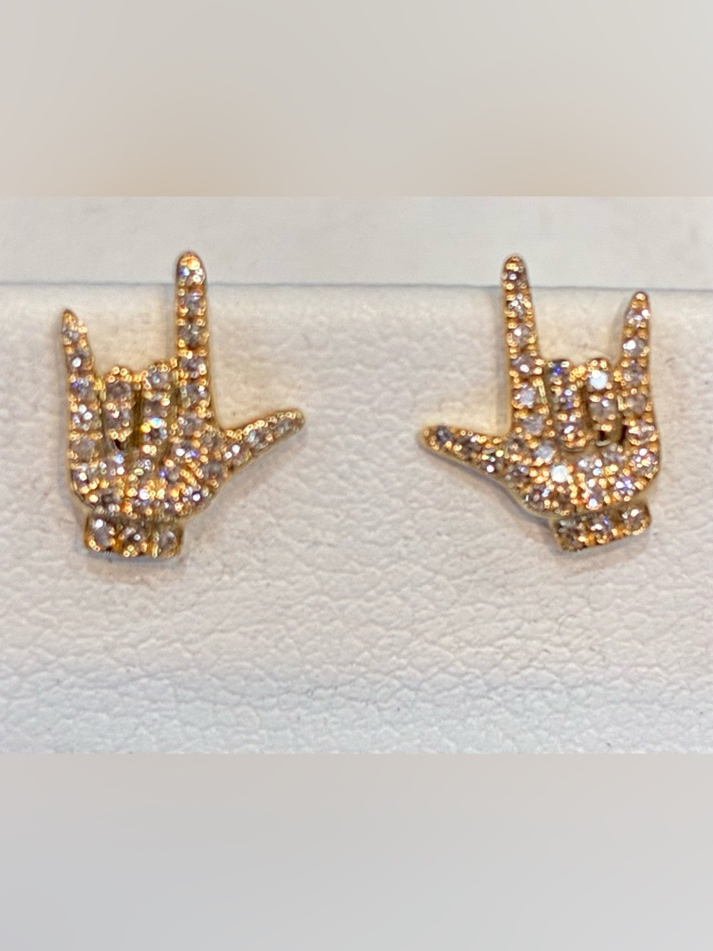 Real 14k Gold I love You Stud Earrings | Fine Jewelry Celebrity Stylist Curated